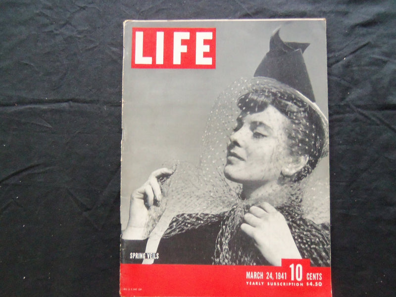 1941 MARCH 24 LIFE MAGAZINE - SPRING VEILS IN FASHIION - L 227