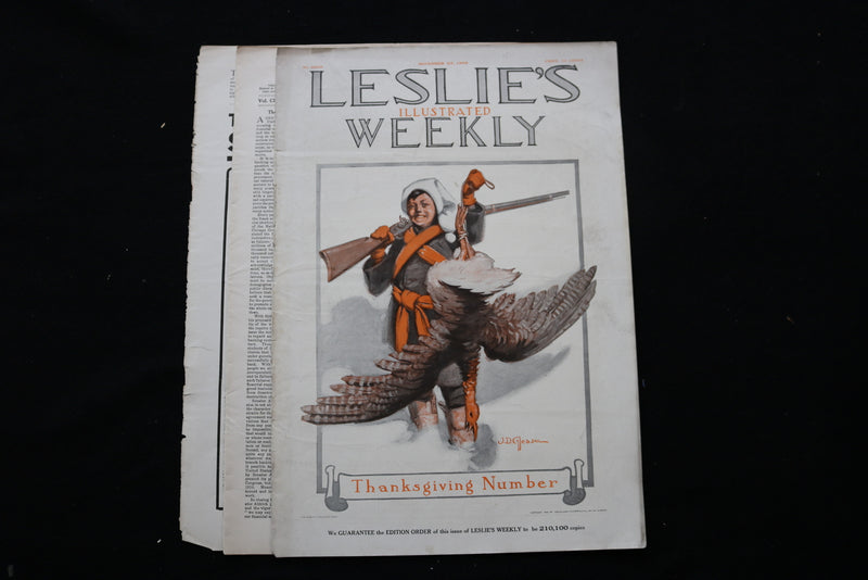 1909 NOV 25 LESLIE'S ILLUSTRATED MAGAZINE - THANKSGIVING NUMBER COVER - E 10818