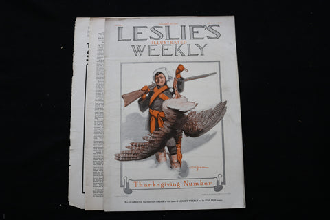 1909 NOV 25 LESLIE'S ILLUSTRATED MAGAZINE - THANKSGIVING NUMBER COVER - E 10818