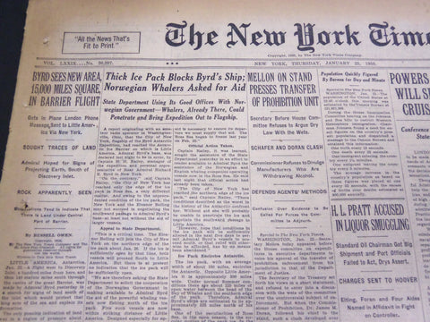 1930 JANUARY 23 NEW YORK TIMES - BYRD'S SHIP BLOCKED BY ICE - NT 4185