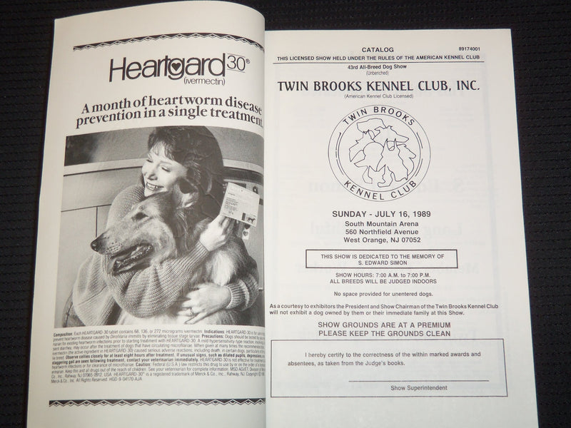 1989-1990 TWN BROOKS KENNEL CLUB CATALOGS LOT OF 3 - NEW JERSEY - O 3178C