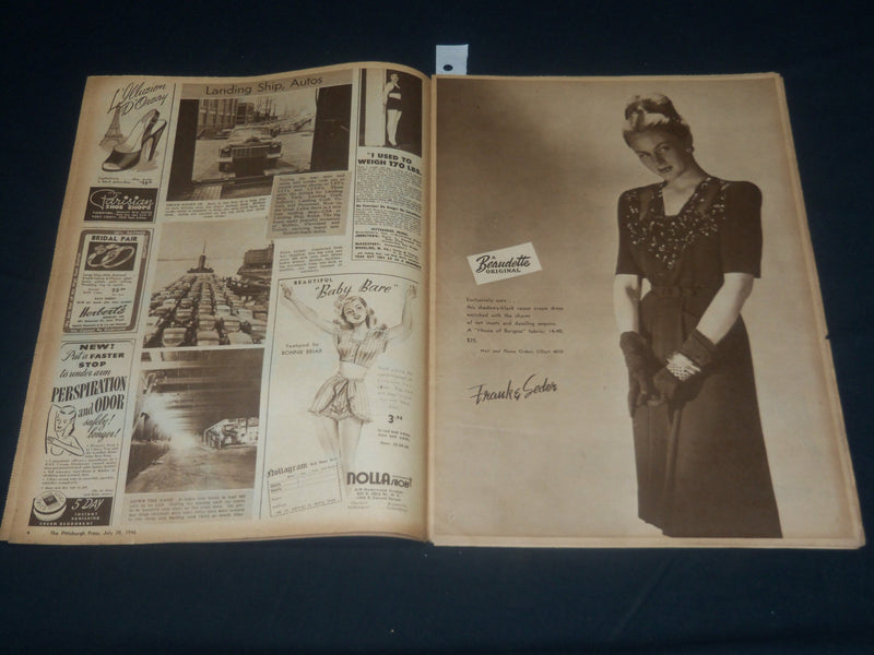 1946 JULY 28 THE PITTSBURGH PRESS SUNDAY ROTO SECTION - LAKE ERIE COVER- NP 4443