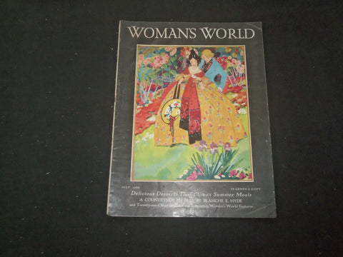 1930 JULY WOMAN'S WORLD MAGAZINE - DELICIOUS DESSERTS - SP 1520I