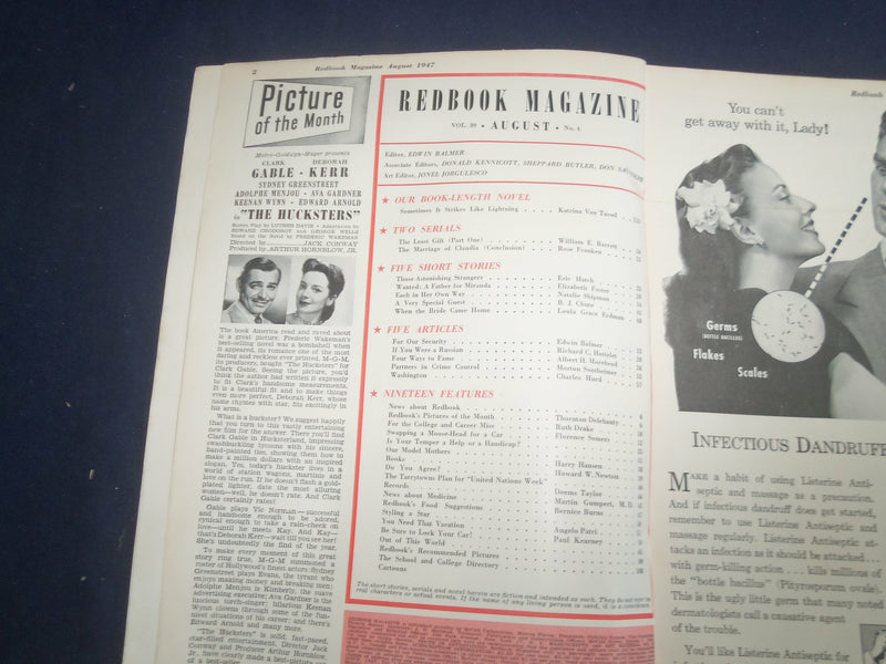 1947 AUGUST REDBOOK MAGAZINE - SOMETIMES IT STRIKES LIKE LIGHTNING - SP 6257I