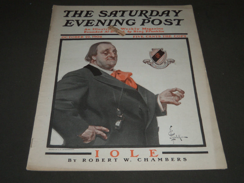 1904 OCTOBER 22 THE SATURDAY EVENING POST MAGAZINE - ILLUSTRATED COVER - SP 506