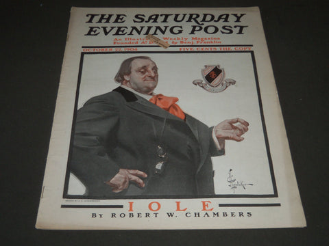 1904 OCTOBER 22 THE SATURDAY EVENING POST MAGAZINE - ILLUSTRATED COVER - SP 506
