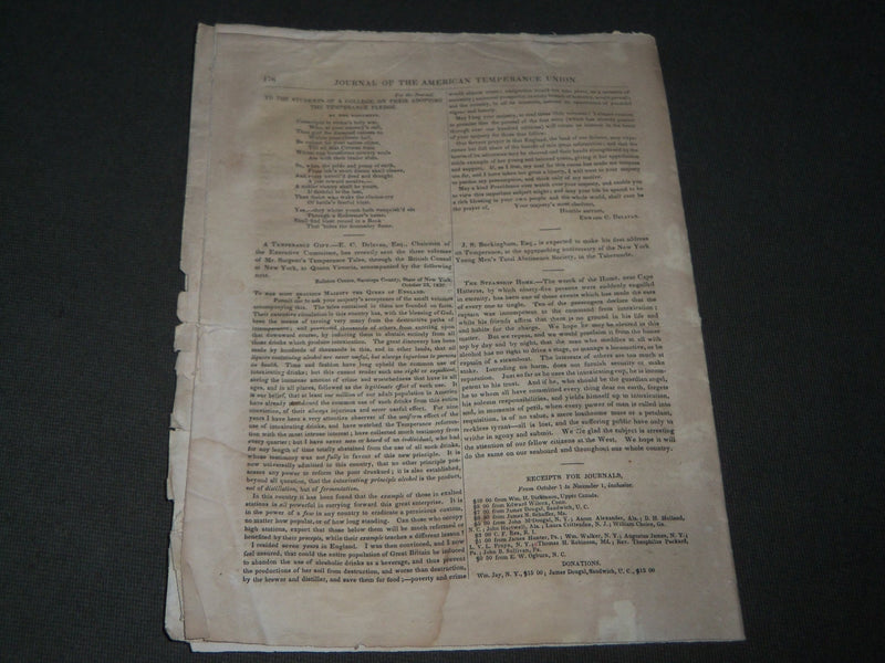 1837 NOVEMBER JOURNAL OF THE AMERICAN TEMPERANCE UNION VOLUME 1 NO. 11 - J 2795