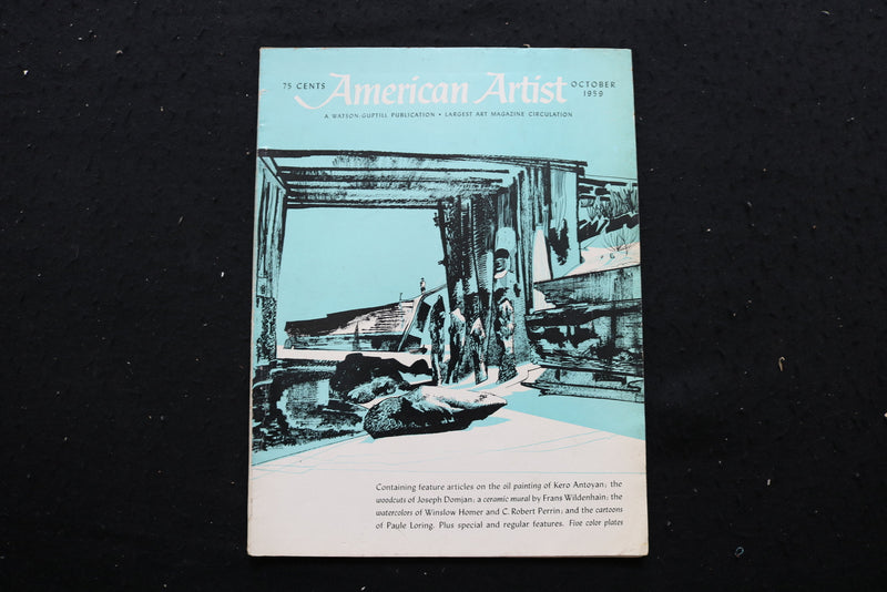 1959 OCT AMERICAN ARTIST MAGAZINE - DRAWING BY ALDREN WATSON COVER - SP 4186K