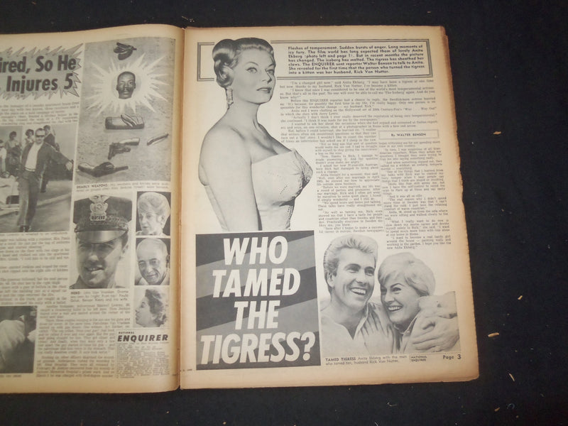 1966 JUNE 5 NATIONAL ENQUIRER NEWSPAPER - WHO TAMED THE TIGRESS? - NP 7415