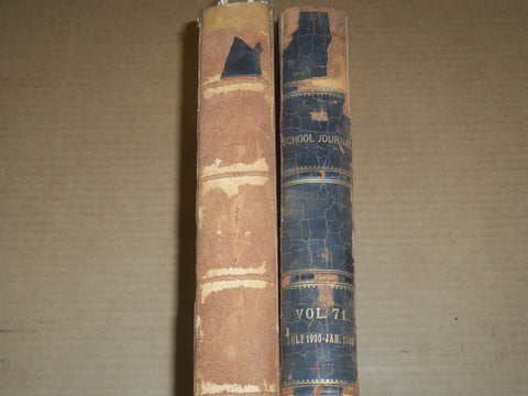 1905-1906 THE SCHOOL JOURNAL MAGAZINE BOUND VOLUME 70 & 71 LOT OF 2 - KD 3227