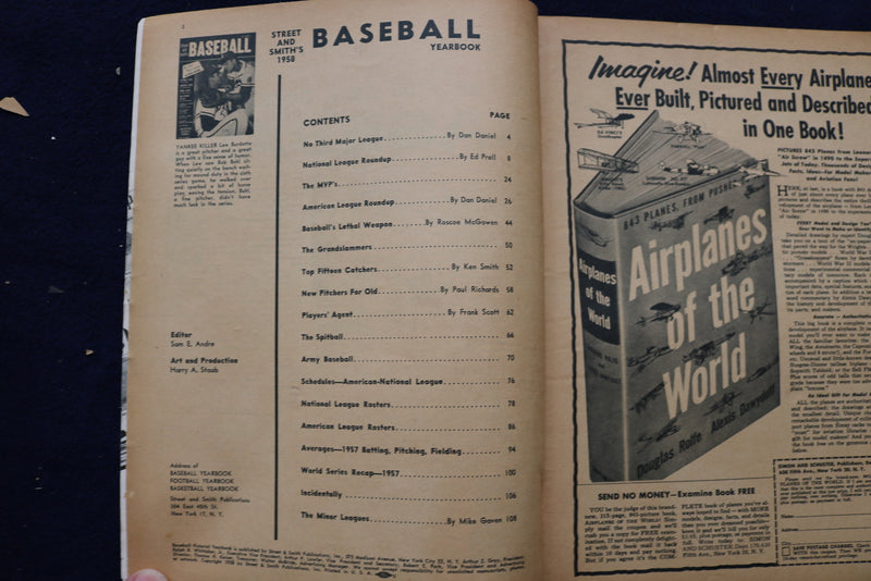 1958 STREET & SMITH BASEBALL MAGAZINE - BOB BUHL & LEW BURDETTE COVER - E 11868