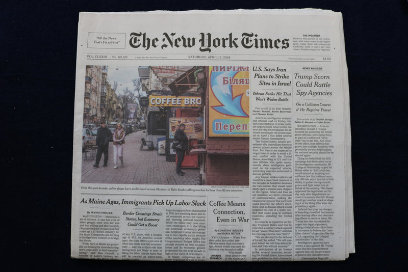 2024 APRIL 13 NEW YORK TIMES - TRUMP SCORN COULD RATTLE SPY AGENCIES