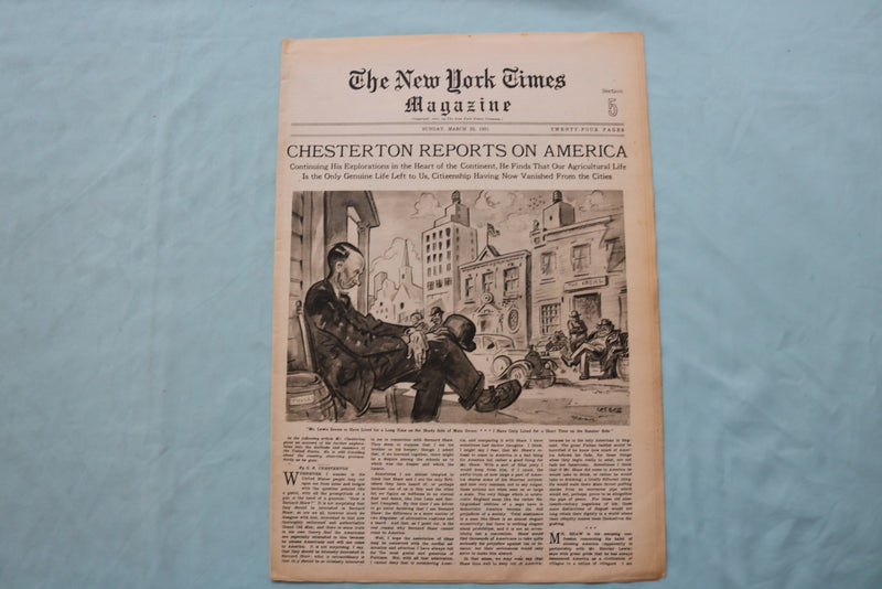 1931 MARCH 22 THE NEW YORK TIMES MAGAZINE SECTION - G. K. CHETERTON - NP 9107