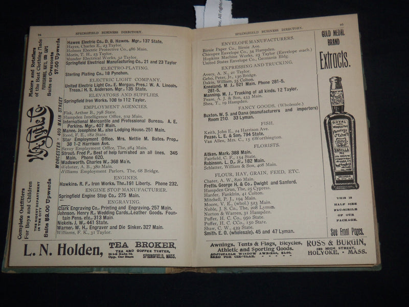 1901-1902 JOHNSON'S BUSINESS & PROFESSIONAL DIRECTORY - WORCESTER - KD 5523C