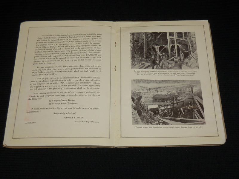 1923 NEW ENGLAND COMPANY POWER SYSTEM REPORT - SOFTCOVER - J 6902