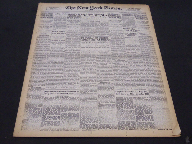 1933 JUNE 26 NEW YORK TIMES - LIFE IS MERELY DREAMED NEW NERVE THEORY - NT 5246