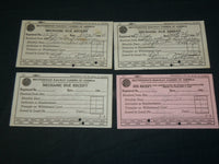 1941-1946 BROTHERHOOD RAILWAY CARMEN MECHANIC'S DUE RECEIPTS LOT OF 52 - J 5976