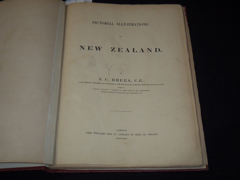 1847 PICTORIAL ILLUSTRATIONS OF NEW ZEALAND VOLUME - S. C. BREES - Z 246