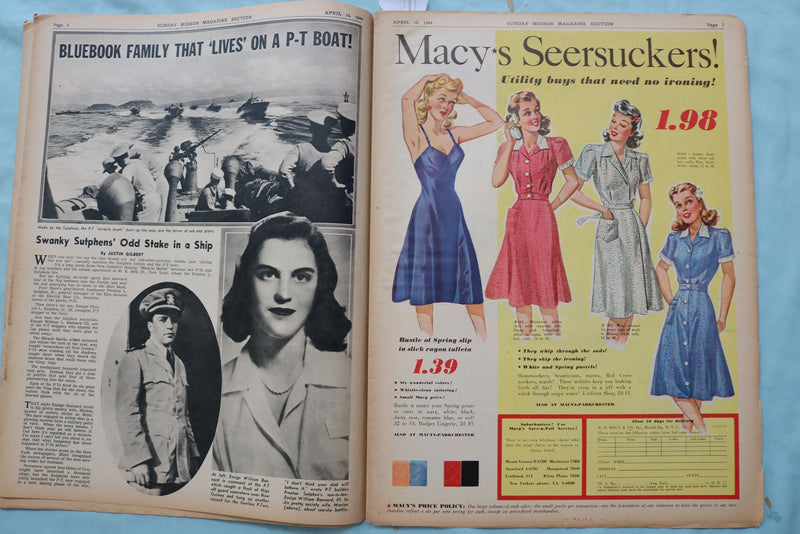 1944 APRIL 16 SUNDAY MIRROR NEWSPAPER MAGAZINE SECTION - JUNE HAVOC - NP 9083