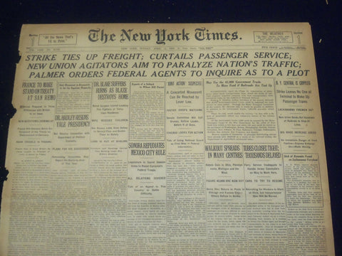 1920 APRIL 11 NEW YORK TIMES - STRIKE TIES UP FREIGHT - NT 8288