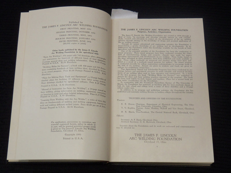 1954-1956 LINCOLN ARC WELDING FOUNDATION BOOK LOT OF 3 - KD 2771S