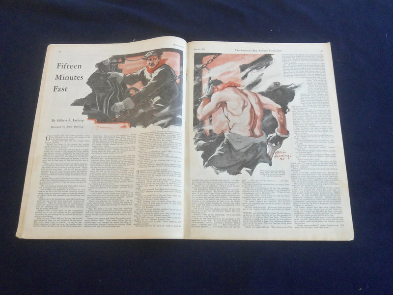 1932 MARCH AMERICAN BOY MAGAZINE - CHARLES LIVINGSTON BULL COVER - ST 7066