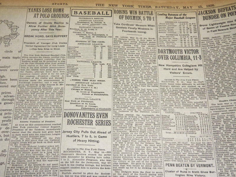 1920 MAY 15 NEW YORK TIMES - DICKINSON HALL AT PRINCETON BURNS - NT 8677