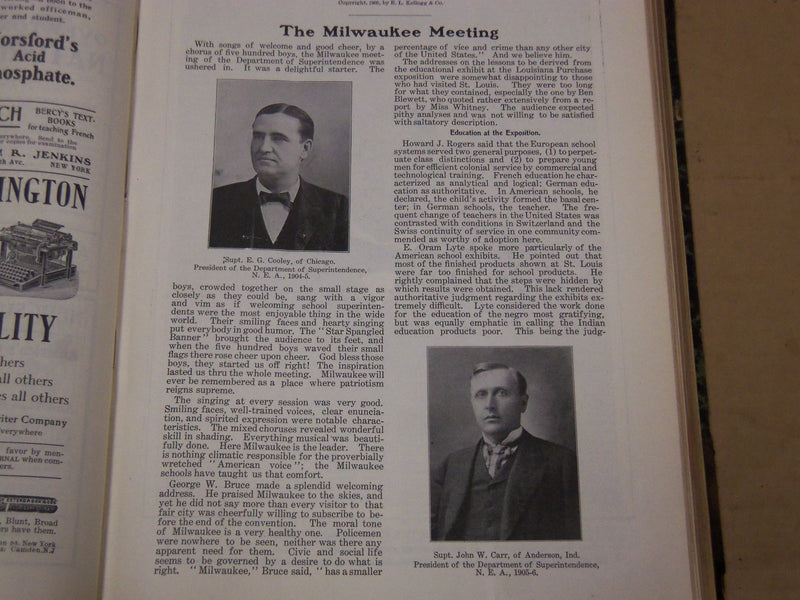 1905-1906 THE SCHOOL JOURNAL MAGAZINE BOUND VOLUME 70 & 71 LOT OF 2 - KD 3227