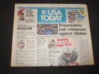 1999 JANUARY 15-17 USA TODAY NEWSPAPER - CALL WITNESSES AGAINST CLINTON- NP 7985