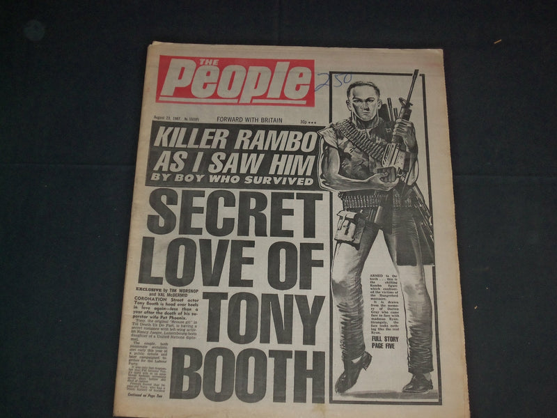 1987 AUGUST 23 THE PEOPLE NEWSPAPER - SECRET LOVE OF TONY BOOTH - NP 3407