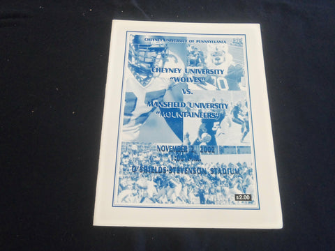2002 NOV 2 FOOTBALL PROGRAM - CHEYNEY UNIVERSITY VS. MANSFIELD UNIV- ST 6583W