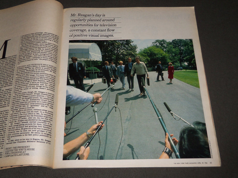 1984 APRIL 29 NEW YORK TIMES MAGAZINE SECTION - RONALD REAGAN COVER - J 3059