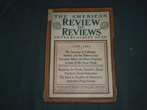 1913 JUNE THE AMERICAN REVIEW OF REVIEWS MAGAZINE - COCA-COLA BACK COVER -B 6566