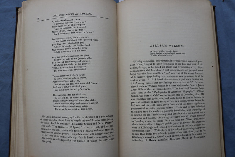 1889 SCOTTISH POETS IN AMERICA HARDCOVER BOOK BY JOHN ROSS - KD 9497