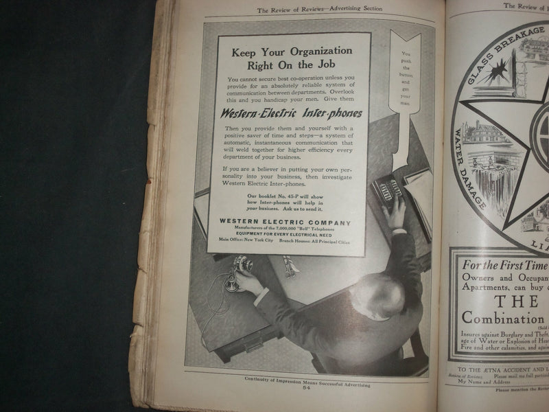 1913 JUNE THE AMERICAN REVIEW OF REVIEWS MAGAZINE - COCA-COLA BACK COVER -B 6566
