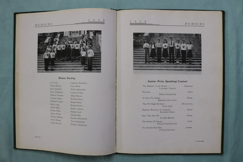 1939 MEMOIRS PEN ARGYL HIGH SCHOOL YEARBOOK - PEN ARGYL, PENNSYLVANIA - YB 3565