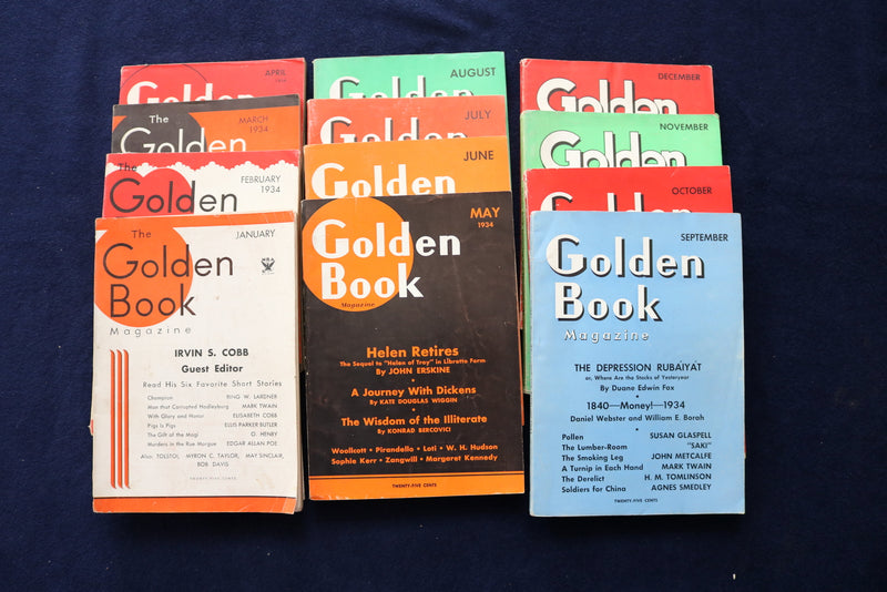 1934 THE GOLDEN BOOK MAGAZINE - COMPLETE YEAR - LOT OF 12 - O 3455