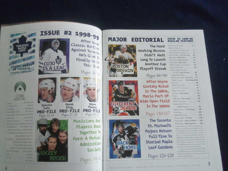 1998 DECEMBER 16 HOCKEY NIGHT IN TORONTO PROGRAM - LEAFS VS COYOTES - F 253R