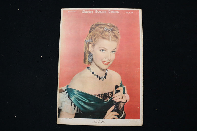 1948 JULY 18 CHICAGO SUNDAY TRIBUNE MAGAZINE - ANN SHERIDAN COVER - E 26225