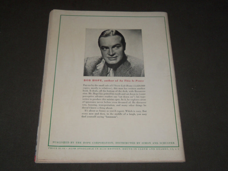 1946 SO THIS IS PIECE BY BOB HOPE BOOK BY BOB HOPE - NICE ILLUS. - CW 1200