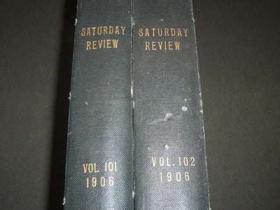1906 SATURDAY REVIEW 2 BOUND VOLUMES - COMPLETE YR- PUBLISHED IN LONDON - R 1092