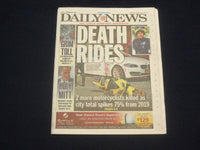 2020 SEPTEMBER 23 NEW YORK DAILY NEWS NEWSPAPER - GERRIT COLE CLOBBER RAYS