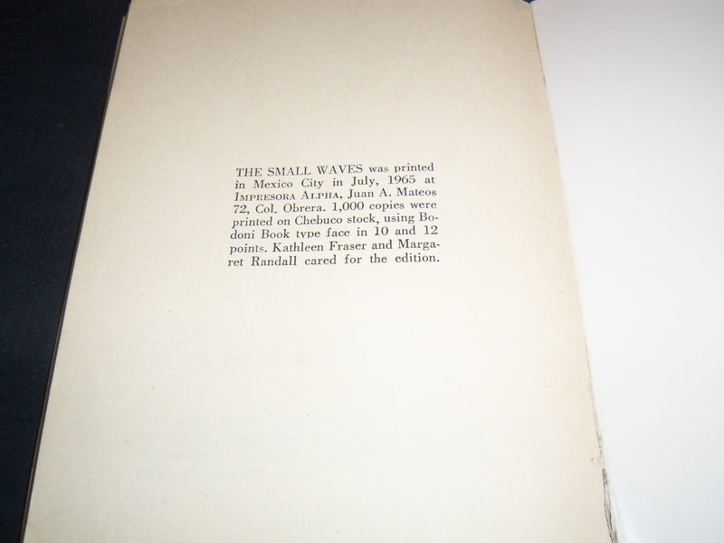 1965 THE SMALL WAVES SOFTCOVER BOOK BY ALVIN GREENBERG - DON MCINTOSH - J 8928