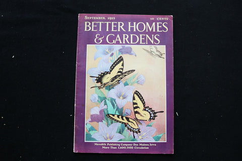 1933 SEPTEMBER BETTER HOMES AND GARDENS MAGAZINE - BUTTERFLIES COVER - E 9823