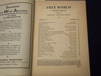 1941 OCTOBER FREE WORLD MAGAZINE - VOLUME 1 NO. 1 - HULL - MACLEISH - K 2052