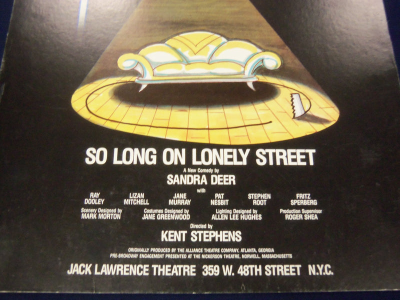 1986 SO LONG ON LONELY STREET JACK LAWRENCE THEATRE POSTER SANDRA DEER - P 222
