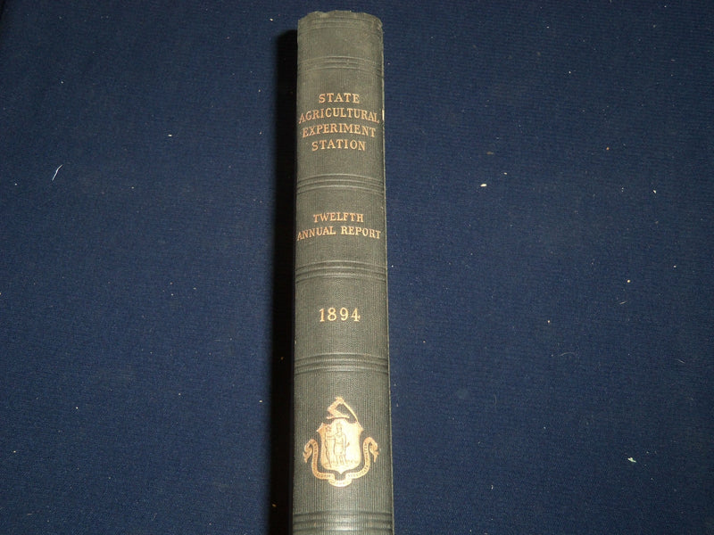 1894 STATE AGRICULTURAL EXPERIMENT STATION REPORT - AMHERST, MASS - KD 5589