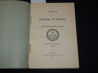 1898-1899 UNIVERSITY OF VERMONT STATE AGRICULTURAL COLLEGE CATALOGUE - K 3110