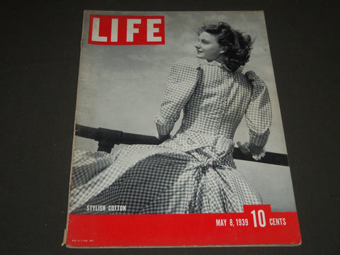 1939 MAY 8 LIFE MAGAZINE - COTTONS IN FASHION COVER - L 129