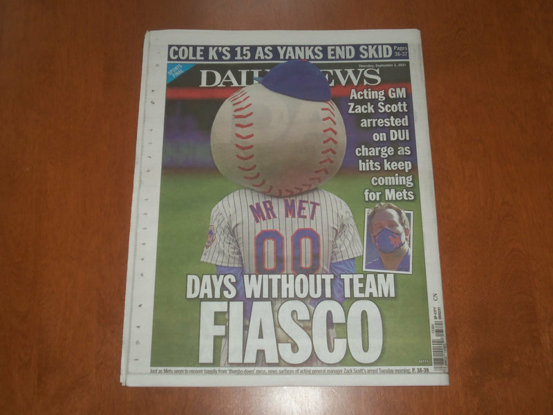 2021 SEPTEMBER 2 NEW YORK DAILY NEWS NEWSPAPER - 9-YEAR OLD BOY KILLED IN FIRE